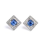 Sapphire diamonds gold earrings