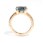Blue topaz diamond ring