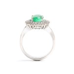 Emerald diamond gold ring