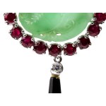 Jade onyx rubies pendant