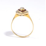 Gold diamond ruby ring