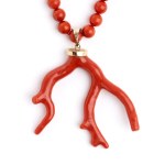Mediterranean red coral necklace