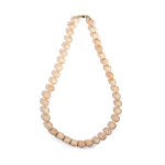 Pink coral gold necklace