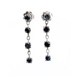 Pair of drop sapphire gold earrings