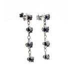Pair of drop sapphire gold earrings