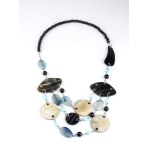 Silver hard stones necklace