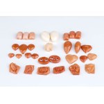 Pink and cerasuolo coral loose elements