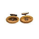 Gold and diamond cufflinks
