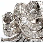 Art Deco double clip platinum and diamond brooch