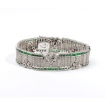 Diamond emerald gold bracelet