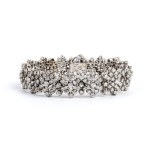 Gold diamond flexible ribbon bracelet