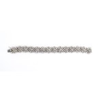 Gold diamond flexible ribbon bracelet