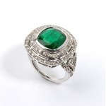 Emerald diamond gold ring