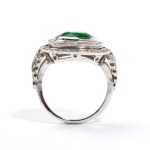 Emerald diamond gold ring