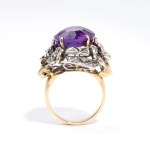 Gold amethyst and diamonds ring