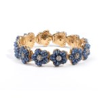 Diamond sapphire gold bracelet
