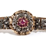 Gold silver rubies bracelet