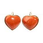 Coral gold earrings