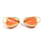 Coral gold earrings