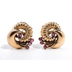 Ruby gold brooches