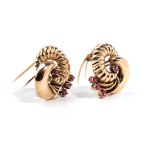 Ruby gold brooches