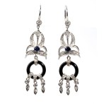 Onyx sapphire diamond earrings