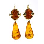 Amber gold earrings