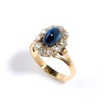 Gold diamond sapphire ring