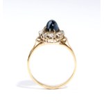 Gold diamond sapphire ring