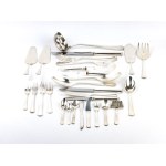 CLEMENTI Italian solid silver cutlery set for 24, 220 pieces