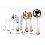 BROGGI Italian solid silver cutlery set for 12, 99 pieces