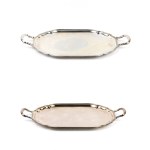 Lot of 2 Italian solid silver tray