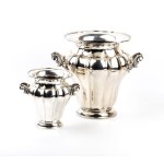 Set of two Italian solid silver vases