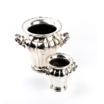 Set of two Italian solid silver vases