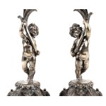 A pair of Italian solid silver candlesticks