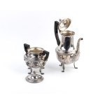Italian solid silver teapot and sugar bowl