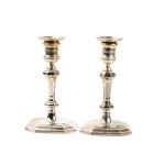 A pair of Italian solid silver candlesticks