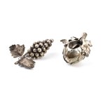 Two solid silver vegetables