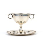 English sterling silver cup and plate