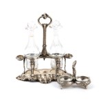 Solid silver vinegar and salt cellar set