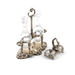 Solid silver vinegar and salt cellar set