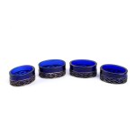 PETRUZZI E BRANCA S.P.A. Four italian solid silver salt cellars