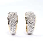 Diamond gold hoop pair of earrings