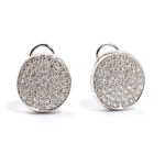 A pair of gold and diamond earrings