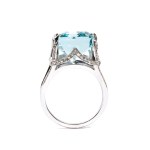 Diamond aquamarine ring