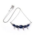 Sapphire diamond gold necklace