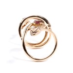 Diamond tourmaline gold ring