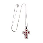 Diamond ruby gold pendant