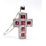 Diamond ruby gold pendant