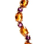 Diamond tourmaline and citrine quartz gold earrings